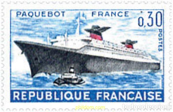 Selos: 121858 MNH FRANCIA 1962 PRIMER VIAJE DEL BUQUE &rdquo;FRANCE&rdquo;