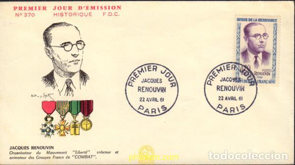 Stamps: 439021 MNH FRANCIA 1961 HEROES DE LA RESISTENCIA