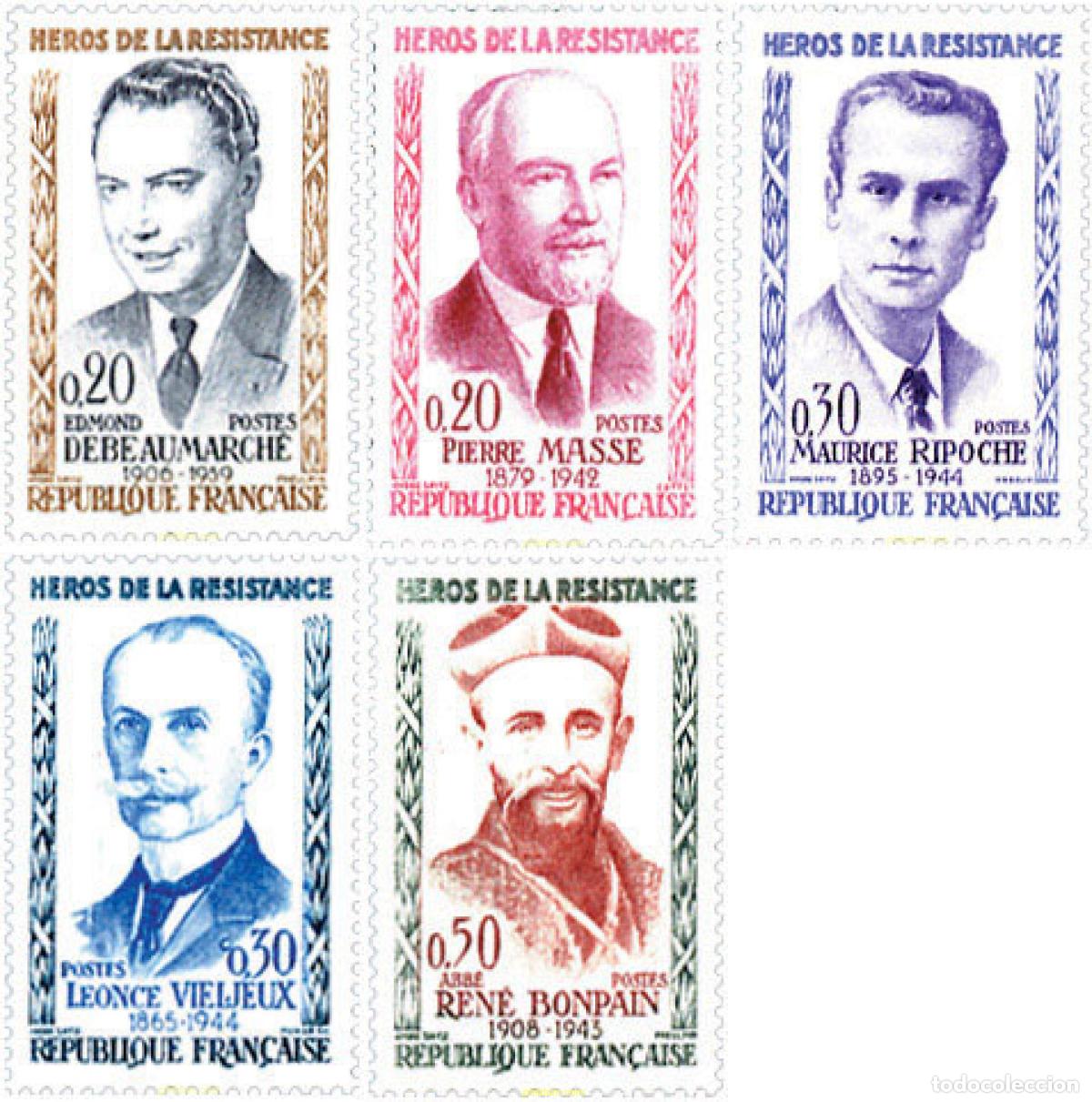 Stamps: 121783 MNH FRANCIA 1960 HEROES DE LA RESISTENCIA