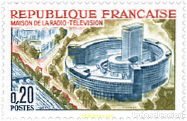 Stamps: 121917 MNH FRANCIA 1963 EDIFICIO DE RADIODIFUSION-TELEVISION EN PARIS