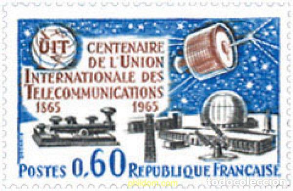 Sellos: 121984 MNH FRANCIA 1965 CENTENARIO DE LA UNION INTERNACIONAL DE TELECOMUNICACIONES