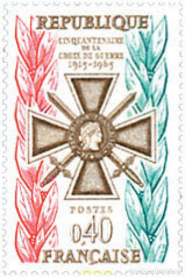 Sellos: 353233 HINGED FRANCIA 1965 50 ANIVERSARIO DE LA CRUZ DE GUERRA