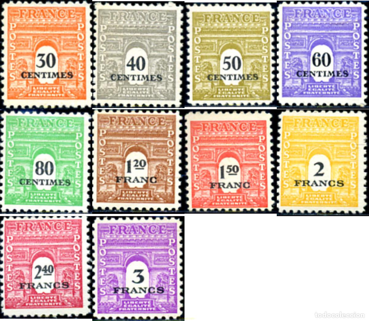 Sellos: 121966 MNH FRANCIA 1944 ARCO DEL TRIUNFO, PARIS