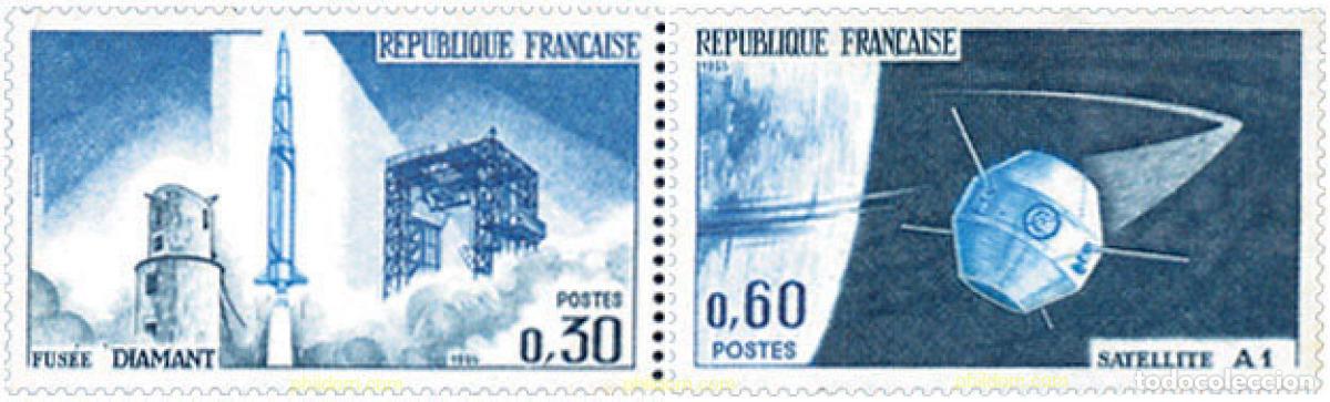 Sellos: 122060 MNH FRANCIA 1965 LANZAMIENTO DEL PRIMER SATELITE NACIONAL EN HAMMAGUIR (SAHARA)