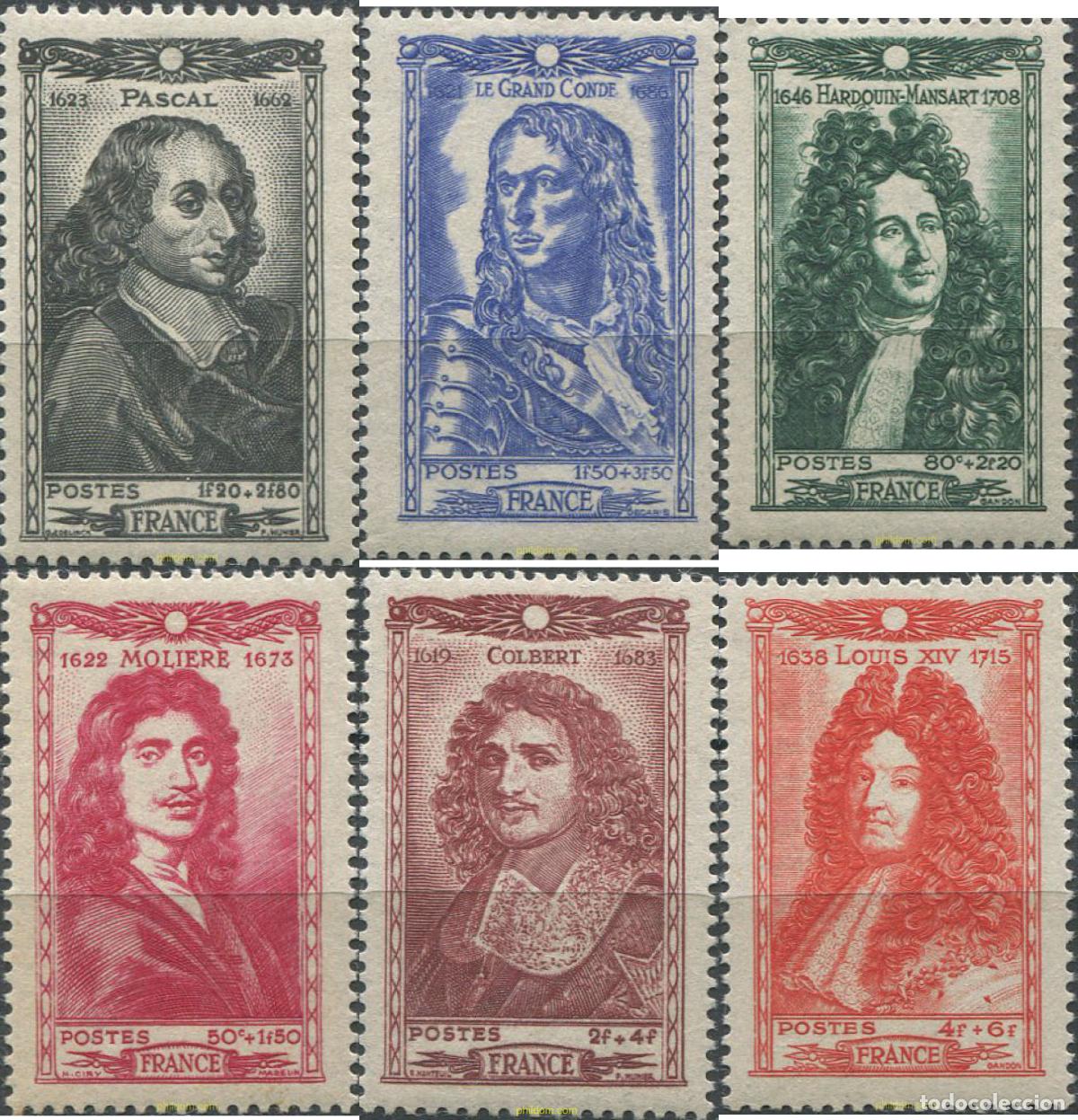 Sellos: 121923 MNH FRANCIA 1944 PERSONAJES CELEBRES