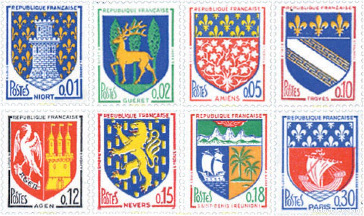 Sellos: 121886 MNH FRANCIA 1962 ESCUDOS DE CIUDADES