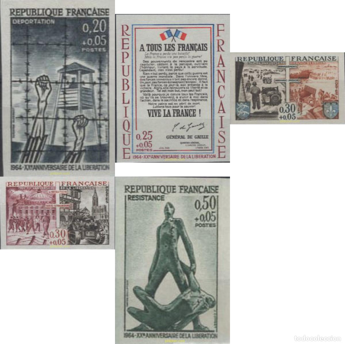 Sellos: 165447 MNH FRANCIA 1964 20 ANIVERSARIO DE LA LIBERACION