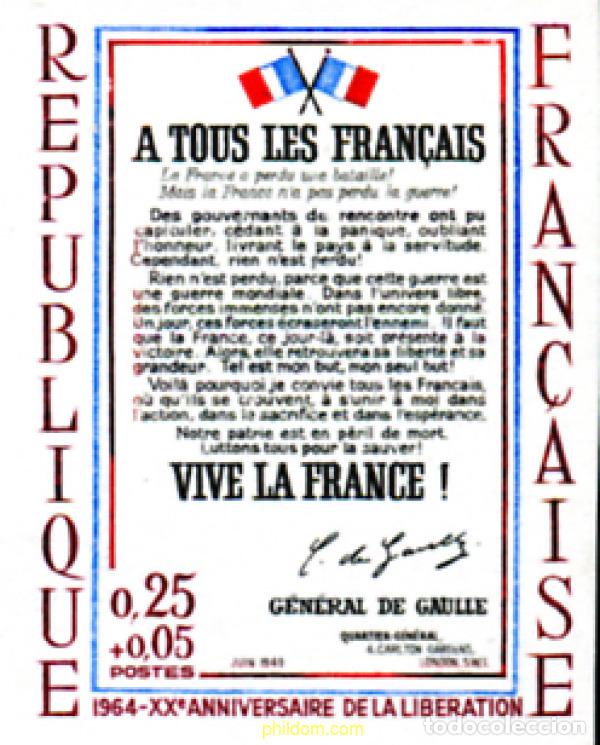Sellos: 246920 MNH FRANCIA 1964 20 ANIVERSARIO DE LA LIBERACION
