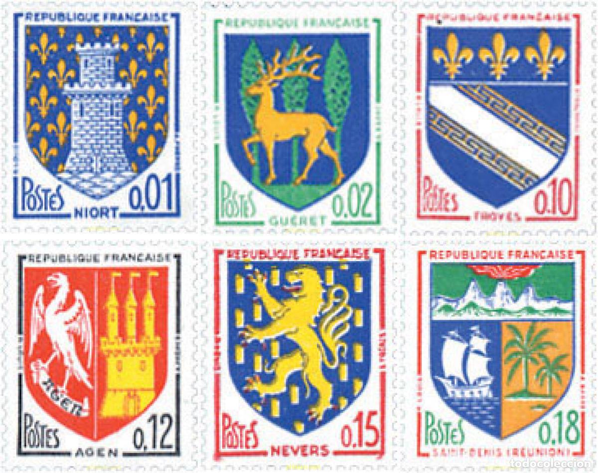 Sellos: 245303 MNH FRANCIA 1962 ESCUDOS DE CIUDADES