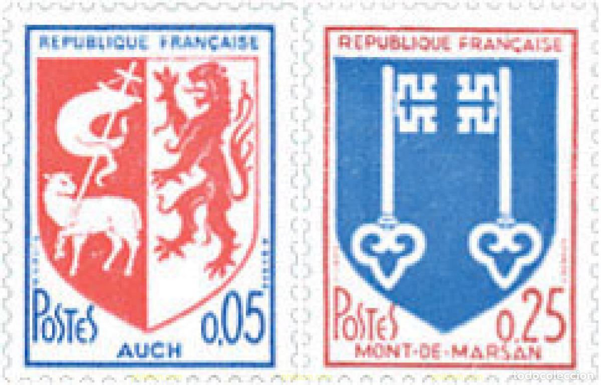 Sellos: 122081 MNH FRANCIA 1966 ESCUDOS DE CIUDADES