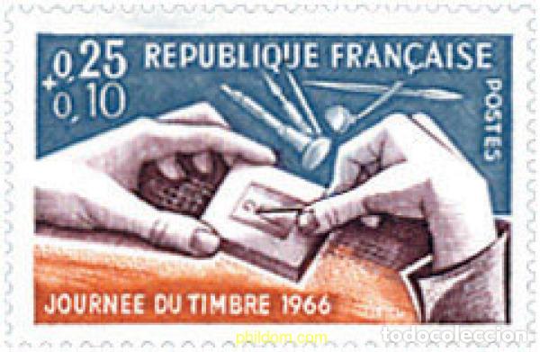 Sellos: 122084 MNH FRANCIA 1966 DIA DEL SELLO