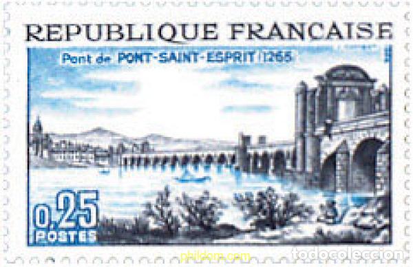 Sellos: 122086 MNH FRANCIA 1966 7 CENTENARIO DEL PUENTE DE PON-SAINT-ESPIRIT