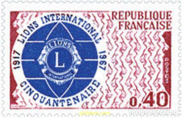 Stamps: 122117 MNH FRANCIA 1967 50 ANIVERSARIO DE LIONS CLUB INTERNATIONAL