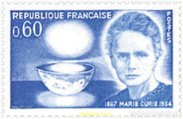 Sellos: 122116 MNH FRANCIA 1967 CENTENARIO DEL NACIMIENTO DE MARIE SKLODOWSKA-CURIE