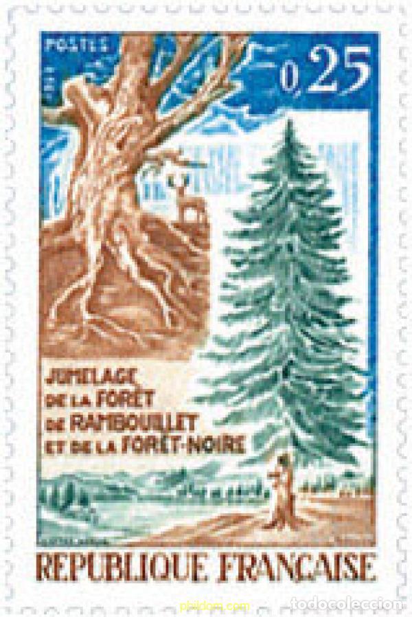 Sellos: 122139 MNH FRANCIA 1968 HERMANAMIENTO DEL BOSQUE DE RAMBOUILLET Y DEL NOIRE