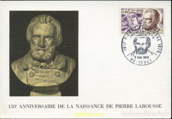 Sellos: 209621 MNH FRANCIA 1968 150 ANIVERSARIO DEL NACIMIENTO DE PIERRE LAROUSSE