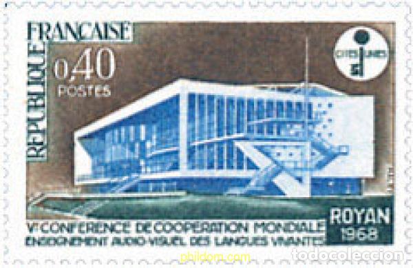 Sellos: 353266 HINGED FRANCIA 1968 5 CONFERENCIA DE LA COOPERACION MUNDIAL PARA LA ENSE&Ntilde;ANZA AUDIOVISUAL D