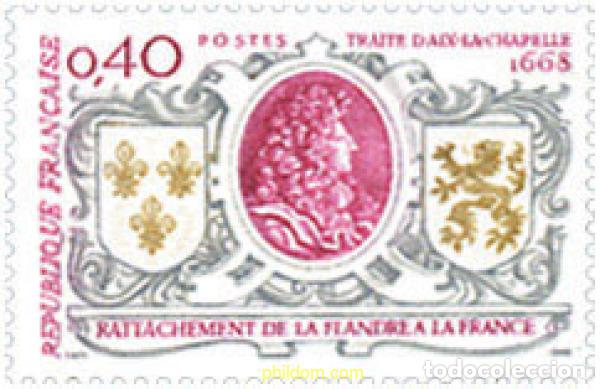 Sellos: 122141 MNH FRANCIA 1968 3 CENTENARIO DE LA ADHESION DE LA FLANDRE