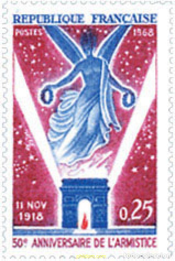 Sellos: 122149 MNH FRANCIA 1968 50 ANIVERSARIO DEL ARMISTICIO DEL 11 DE NOVIEMBRE
