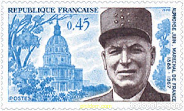 Sellos: 122177 MNH FRANCIA 1970 ALPHONSE JUIN