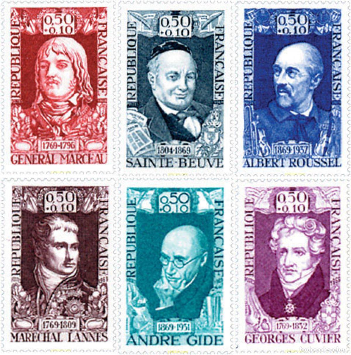 Sellos: 122154 MNH FRANCIA 1969 PERSONAJES CELEBRES