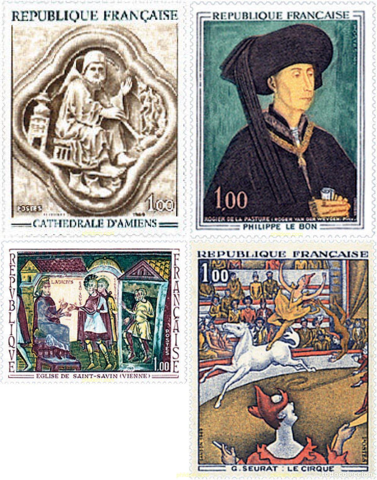 Sellos: 122150 MNH FRANCIA 1969 OBRAS DE ARTE