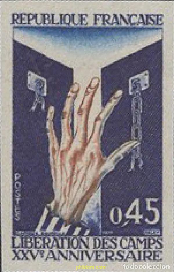 Sellos: 659904 MNH FRANCIA 1970 25 ANIVERSARIO DE LA LIBERACION DE CAMPOS DE CONCENTRACION