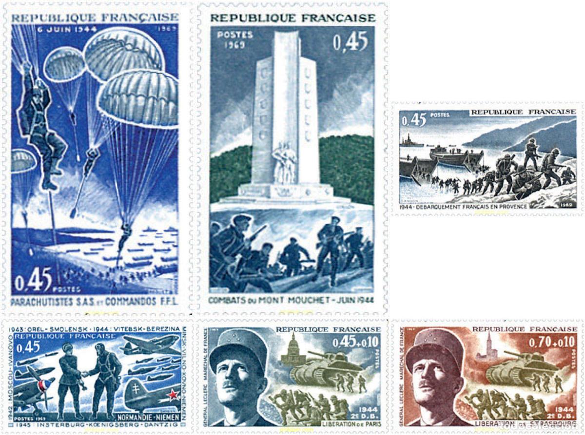 Sellos: 122159 MNH FRANCIA 1969 25 ANIVERSARIO DE LA LIBERACION