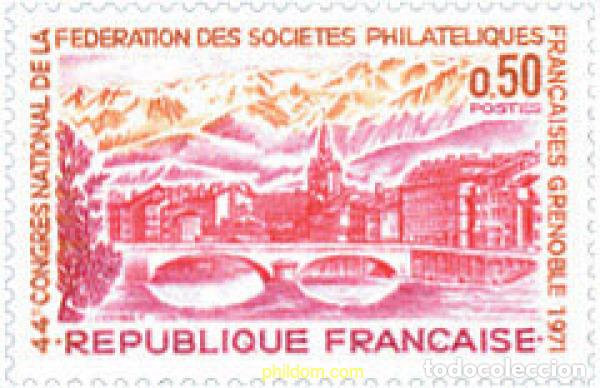 Sellos: 122417 MNH FRANCIA 1971 44 CONGRESO NACIONAL DE LA FEDERACION DE SOCIEDADES FILATELICAS FRANCESAS E