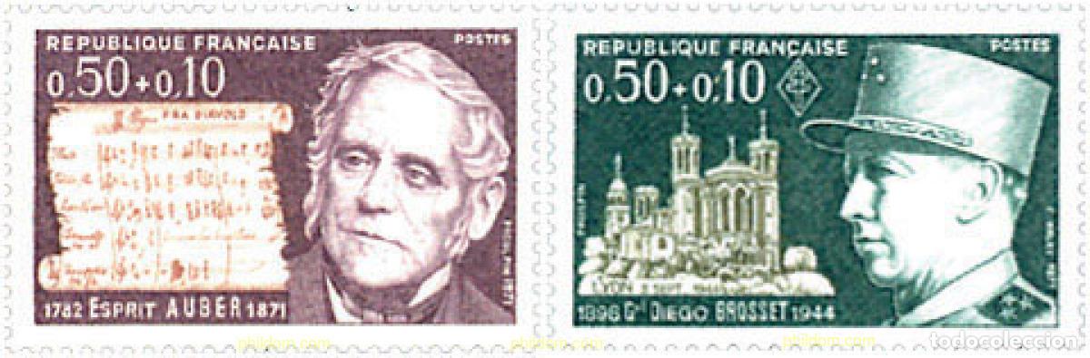 Selos: 343784 MNH FRANCIA 1971 PERSONAJES CELEBRES