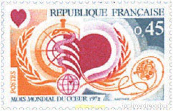 Sellos: 122468 MNH FRANCIA 1972 MES MUNDIAL DEL CORAZON