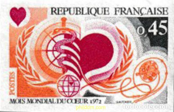 Sellos: 603759 MNH FRANCIA 1972 MES MUNDIAL DEL CORAZON