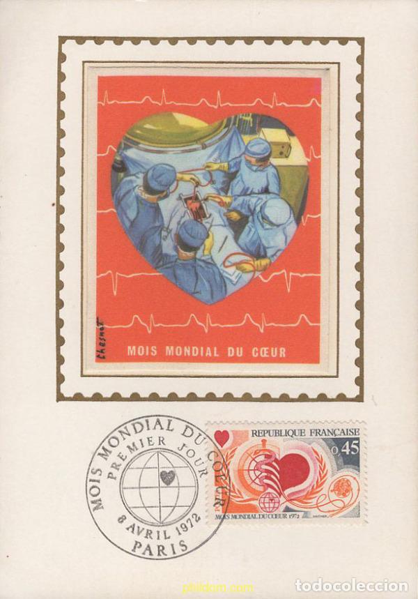 Sellos: 637186 MNH FRANCIA 1972 MES MUNDIAL DEL CORAZON