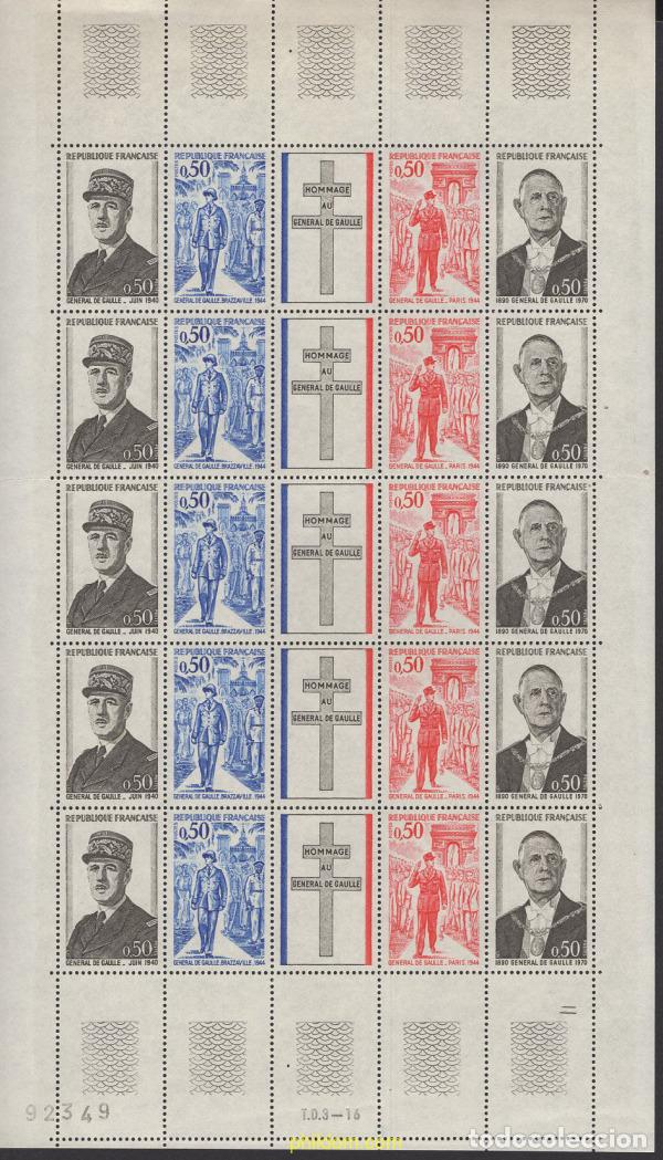 Sellos: 662516 MNH FRANCIA 1971 ANIVERSARIO DE LA MUERTE DEL GENERAL DE GAULLE