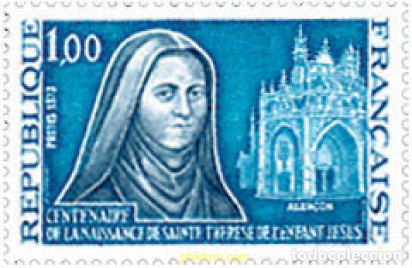 Sellos: 122589 MNH FRANCIA 1973 CENTENARIO DEL NACIMIENTO DE SANTA TERESA DEL NI&Ntilde;O JESUS