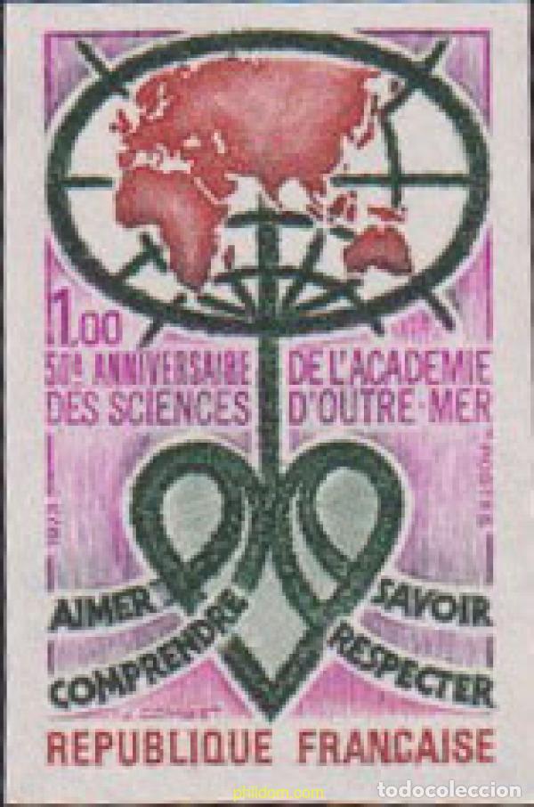 Sellos: 612737 MNH FRANCIA 1973 50 ANIVERSARIO DE LA ACADEMIA DE CIENCIAS DE ULTRAMAR