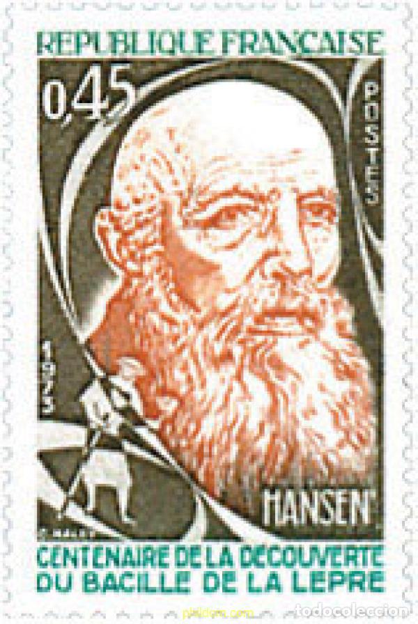 Sellos: 122656 MNH FRANCIA 1973 CENTENARIO DEL DESCUBRIMIENTO DEL BACILO DE LA LEPRA