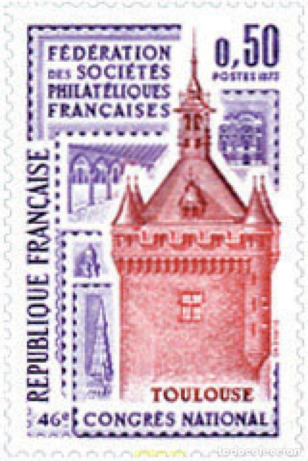 Sellos: 122648 MNH FRANCIA 1973 46 CONGRESO NACIONAL DE LA FEDERACION DE SOCIEDADES FILATELICAS FRANCESAS E