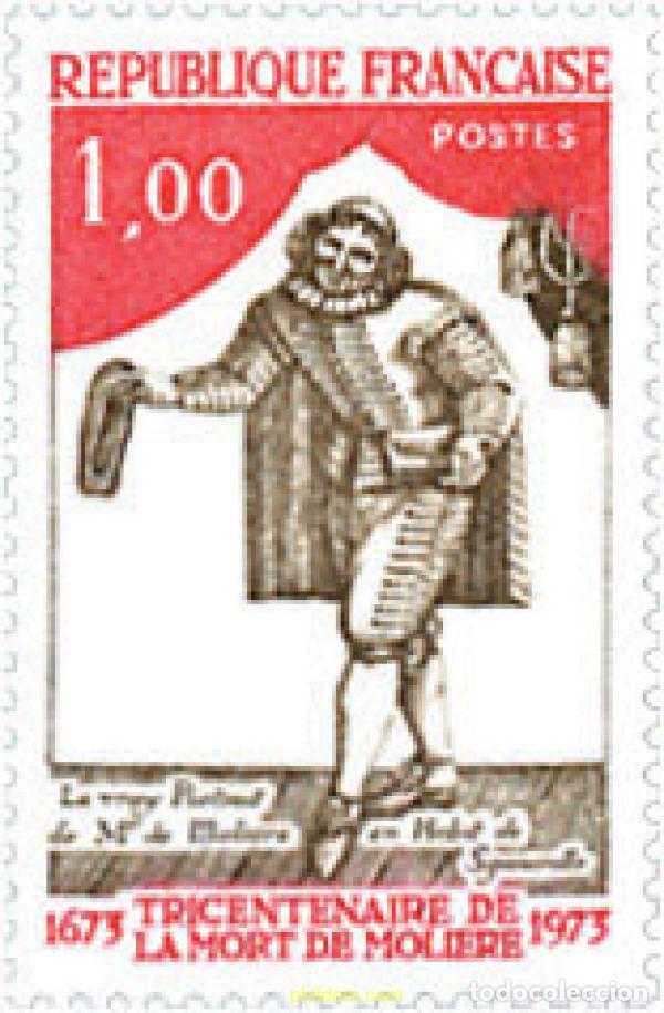 Sellos: 122677 MNH FRANCIA 1973 3 CENTENARIO DE LA MUERTE DE MOLIERE
