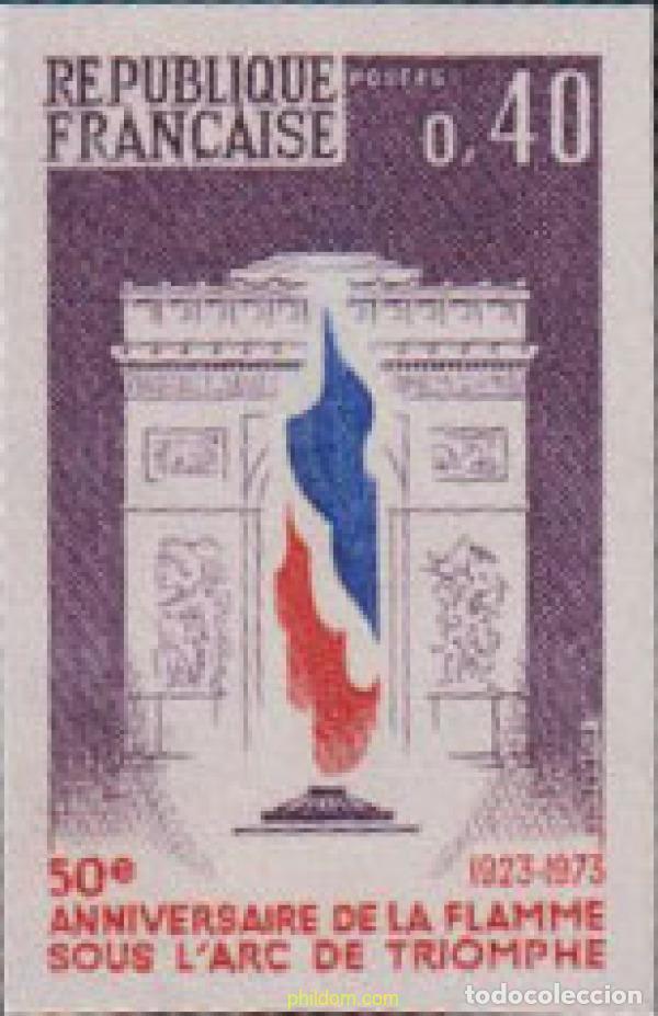 Sellos: 612742 MNH FRANCIA 1973 50 ANIVERSARIO DE LA LLAMA SOBRE EL ARCO DEL TRIUNFO
