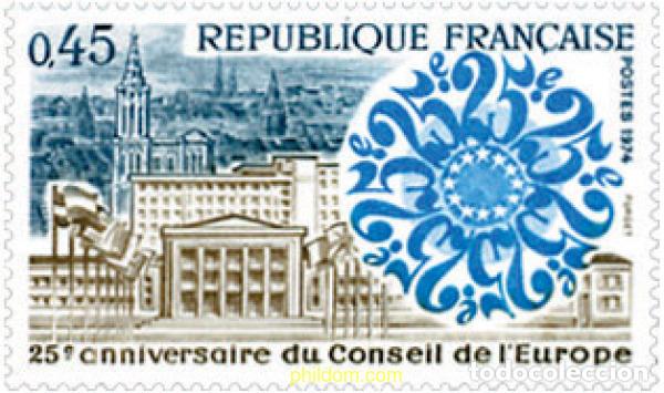Sellos: 122712 MNH FRANCIA 1974 25 ANIVERSARIO DEL CONSEJO DE EUROPA