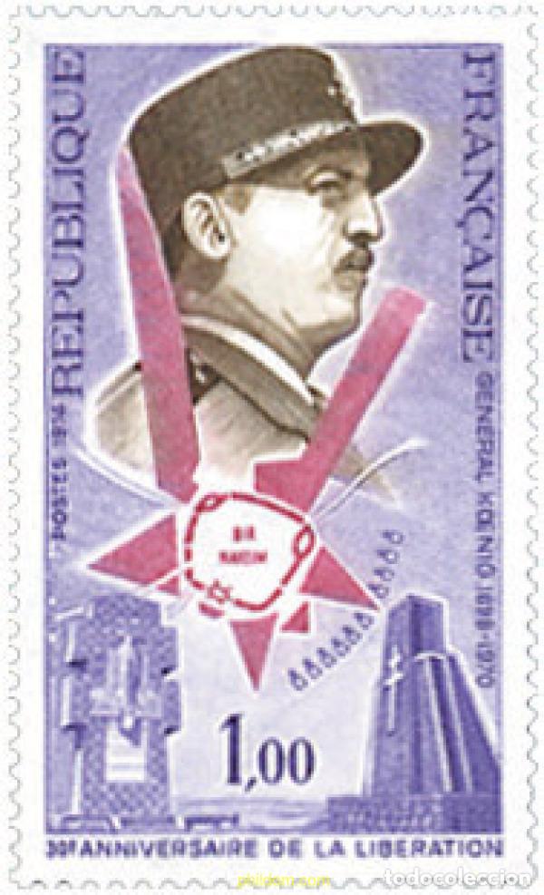 Sellos: 315561 MNH FRANCIA 1974 30 ANIVERSARIO DE LA LIBERACION