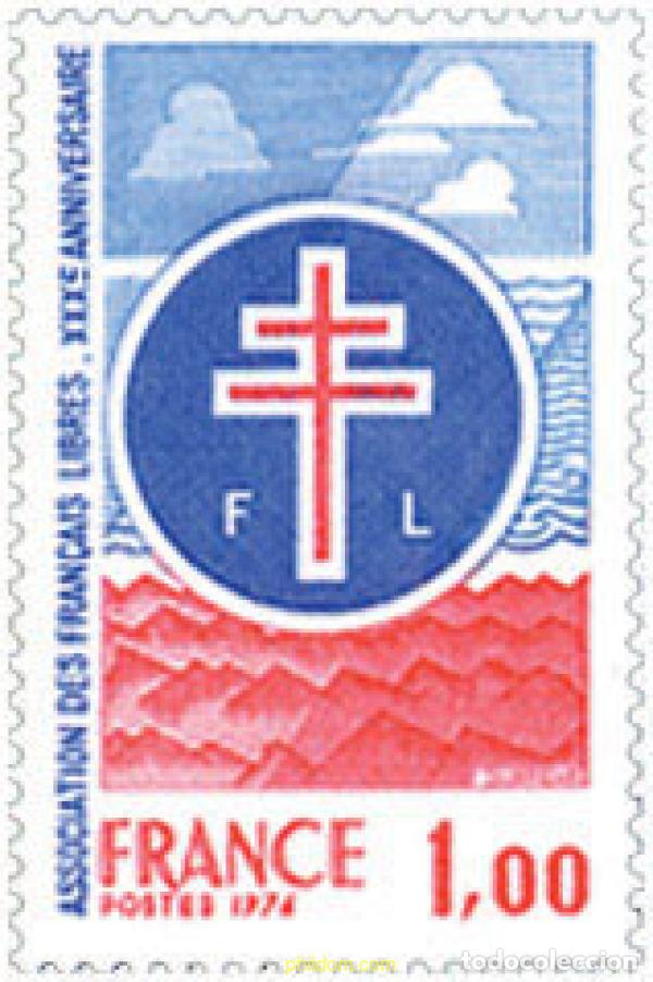Sellos: 122924 MNH FRANCIA 1976 30 ANIVERSARIO DE LA ASOCIACION DE FRANCES LIBRE