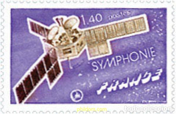 Sellos: 122928 MNH FRANCIA 1976 SATELITE &rdquo;SYMPHONIE&rdquo;