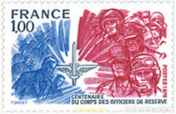 Sellos: 122958 MNH FRANCIA 1976 CENTENARIO DE LOS CUERPOS OFICIALES DE RESERVA