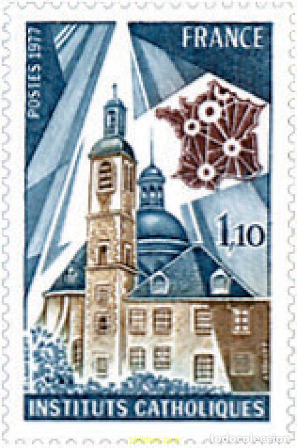 Sellos: 123065 MNH FRANCIA 1977 INSTITUCIONES CATOLICAS DE FRANCIA
