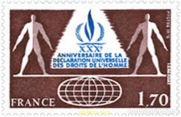 Briefmarken: 123218 MNH FRANCIA 1978 30 ANIVERSARIO DE LA DECLARACION UNIVERSAL DE LOS DERECHOS HUMANOS