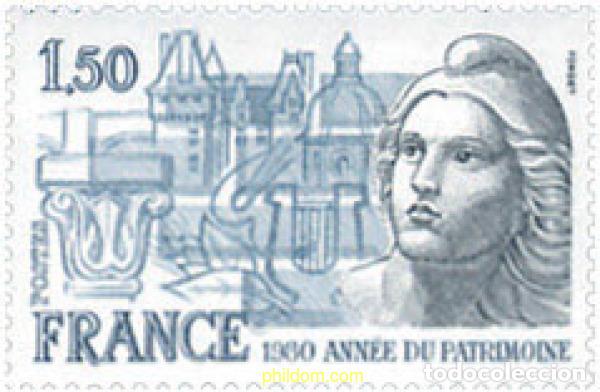 Sellos: 123277 MNH FRANCIA 1980 A&Ntilde;O DEL PATRIMONIO MUNDIAL.