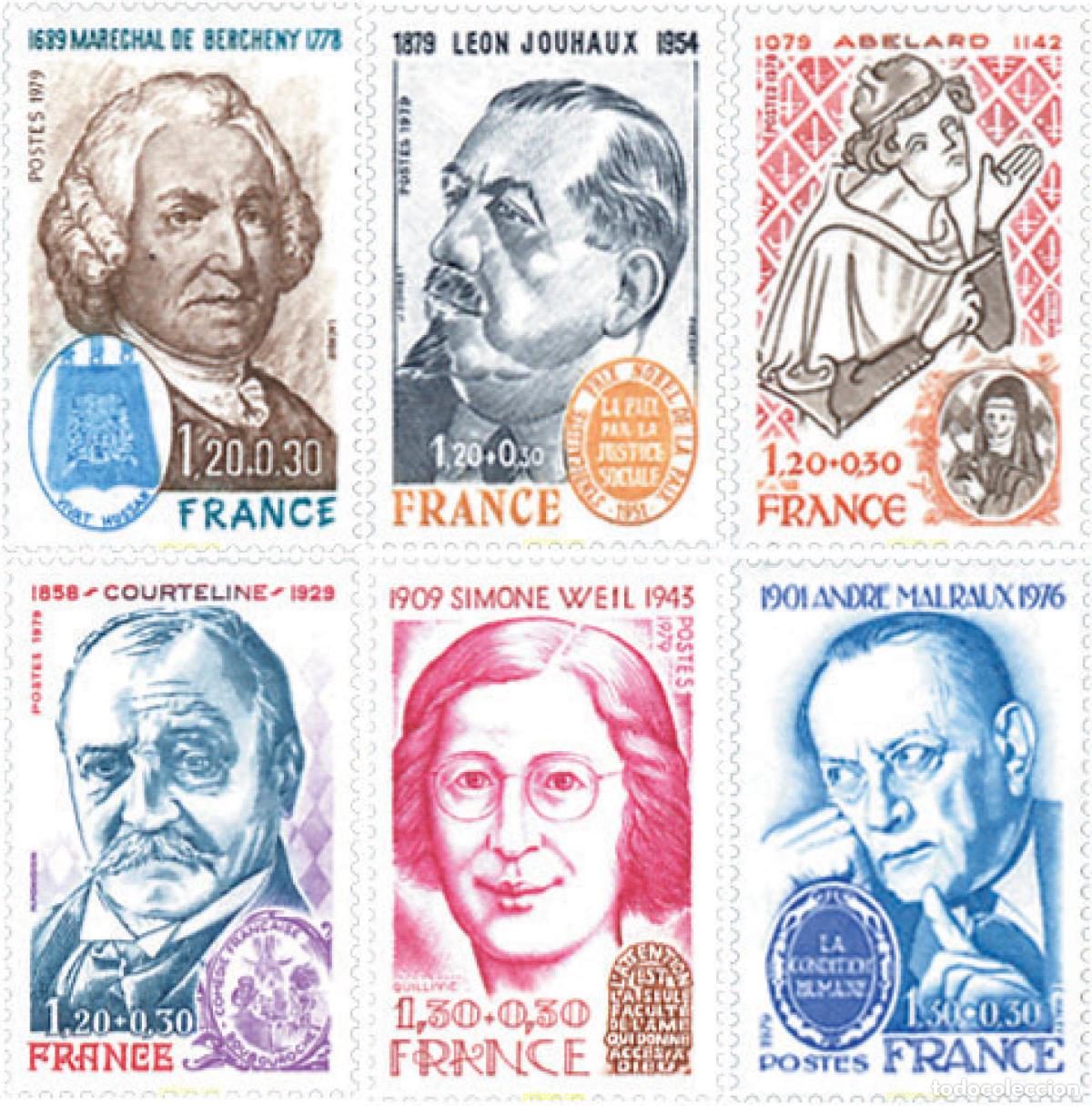 Sellos: 123220 MNH FRANCIA 1979 PERSONAJES CELEBRES