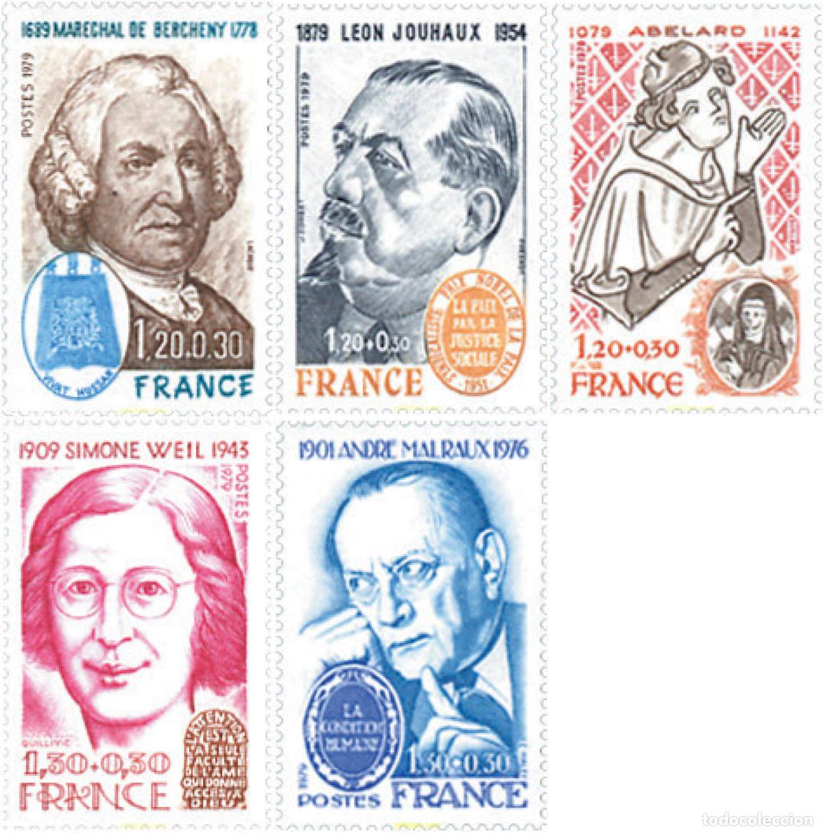 Sellos: 362493 MNH FRANCIA 1979 PERSONAJES CELEBRES